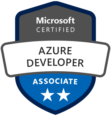 Microsoft Certified: Azure Developer Associate (AZ-204) badge